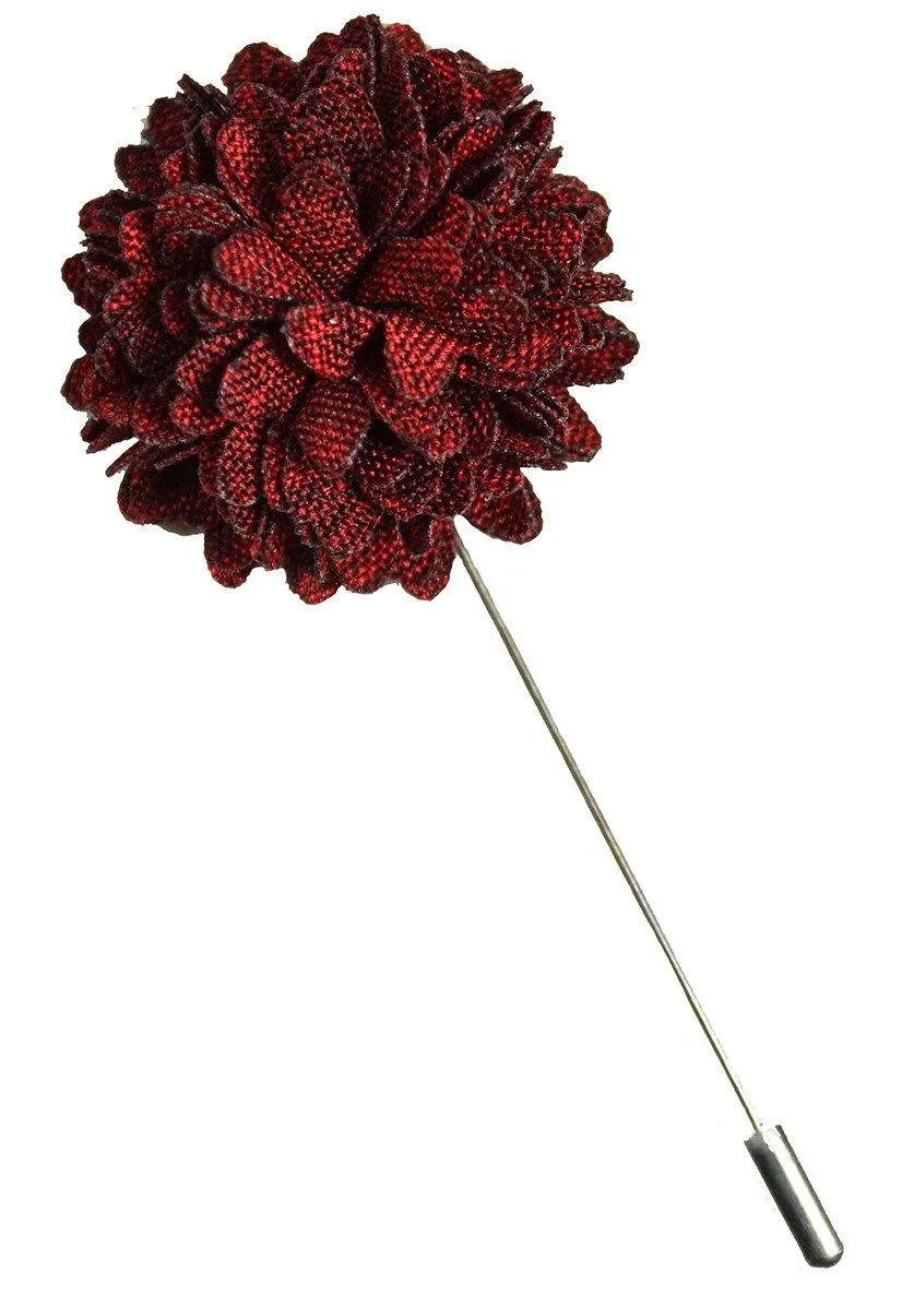 Burgundy Red Lapel Flower