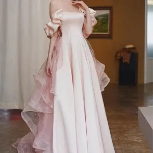 Rosy Coral Reef Castle      Formal Prom Dress Kawaii Academia Y2K Cottagecore Coquette Fairycore Dollette Princesscore